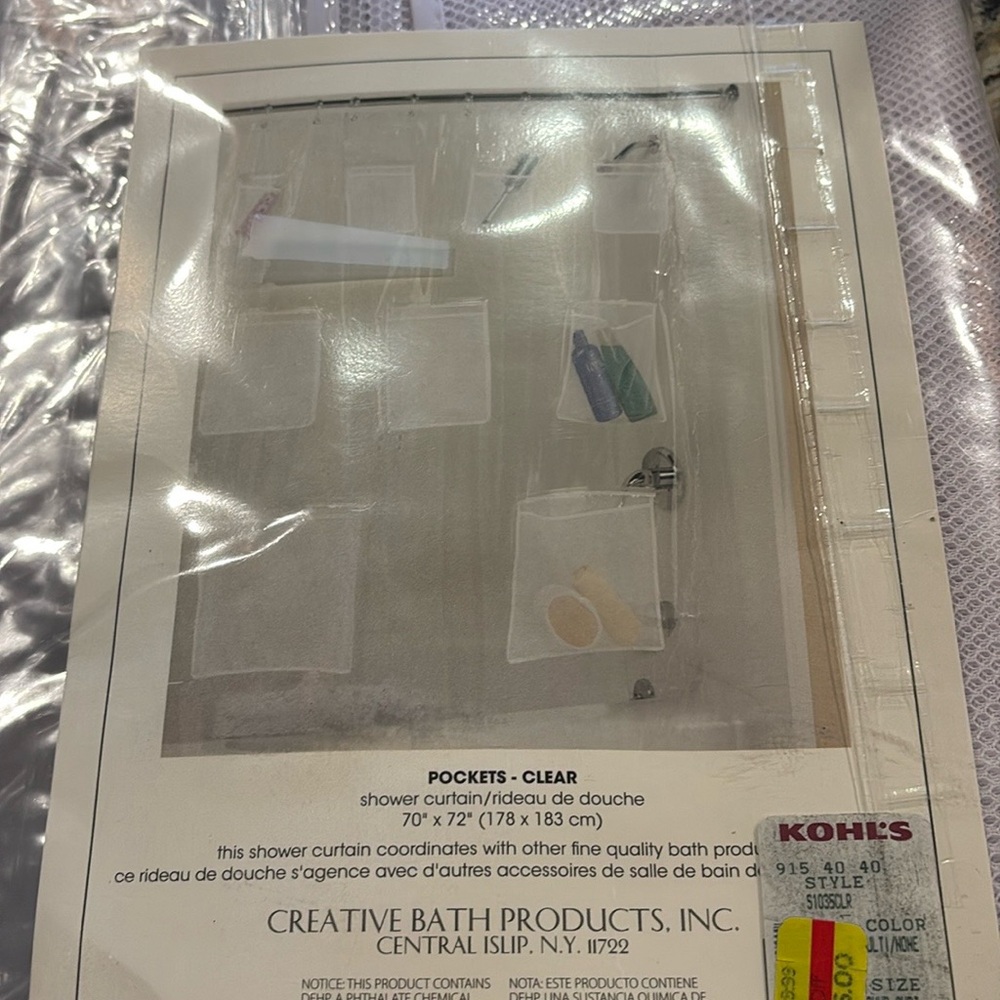 Move in bundle! All new set of placemats, shower curtain with pockets, body pill